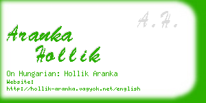 aranka hollik business card